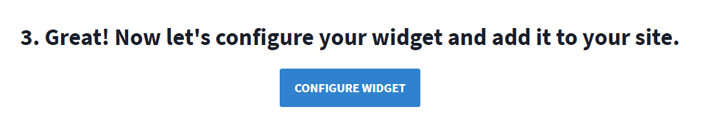 CONFIGURE WIDGETをクリック